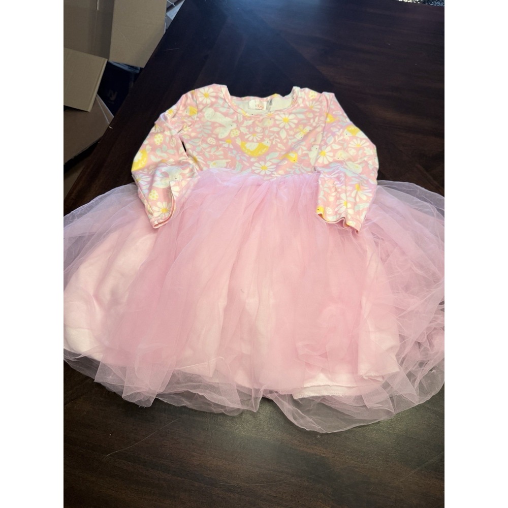 Mila & Rose spring Easter Dress 5-6 birds Rabbit Easter Eggs tulle skirt